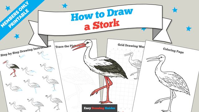 How to Draw a Stork Printable Thumbnail