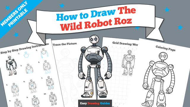 How to Draw the Wild Robot Roz Printable Thumbnail