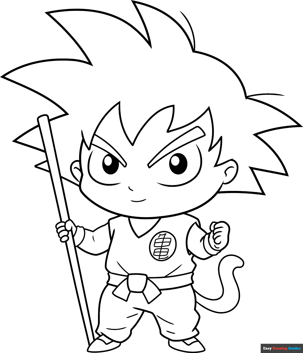 Free printable chibi goku coloring page