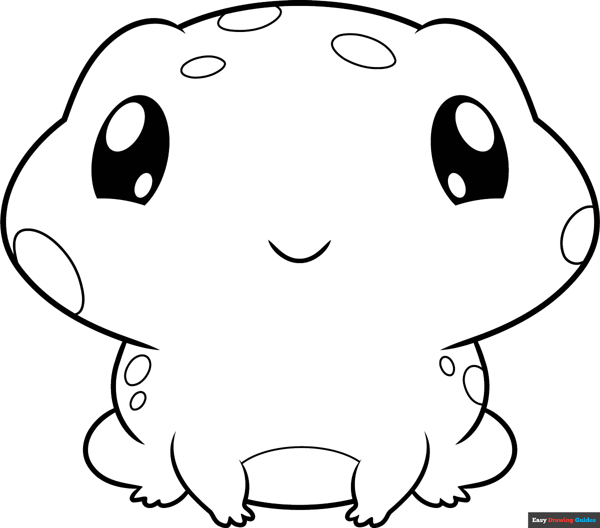 Free printable chibi frog coloring page