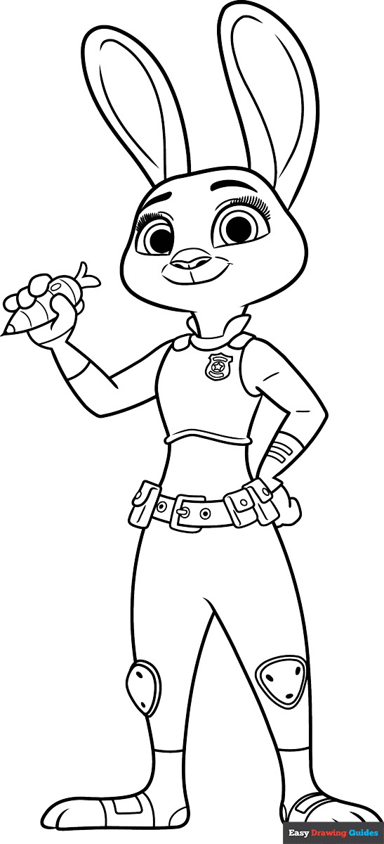 Free printable Judy Hopps coloring page