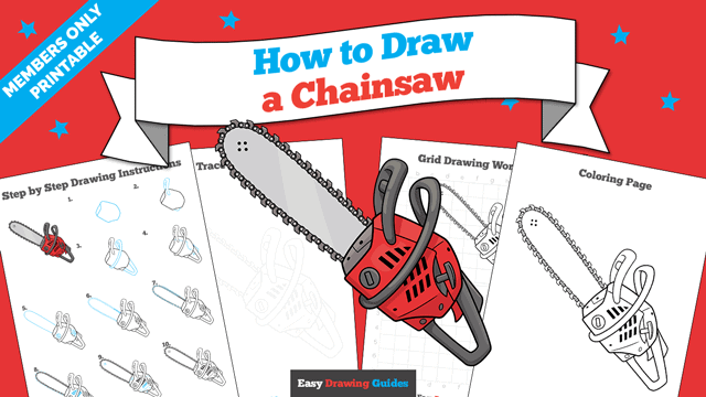 How to Draw a Chainsaw Printable Thumbnail