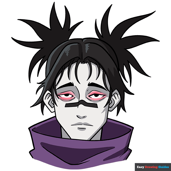 Choso from Jujutsu Kaisen step-by-step drawing tutorial: step 11