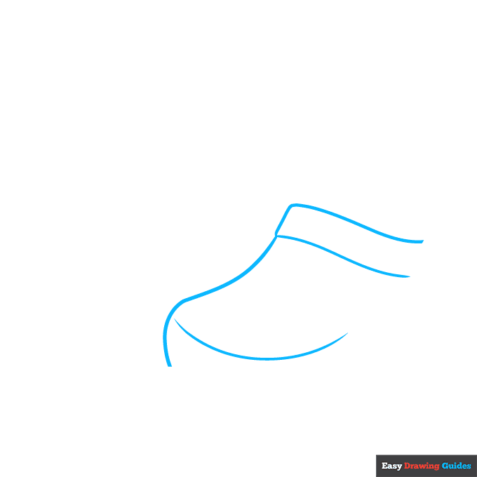 Crocs step-by-step drawing tutorial: step 1