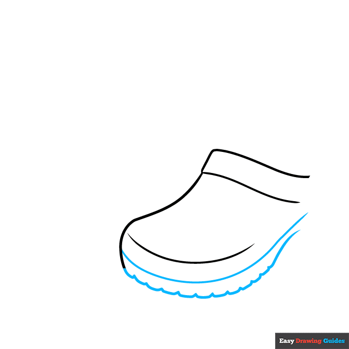 Crocs step-by-step drawing tutorial: step 2