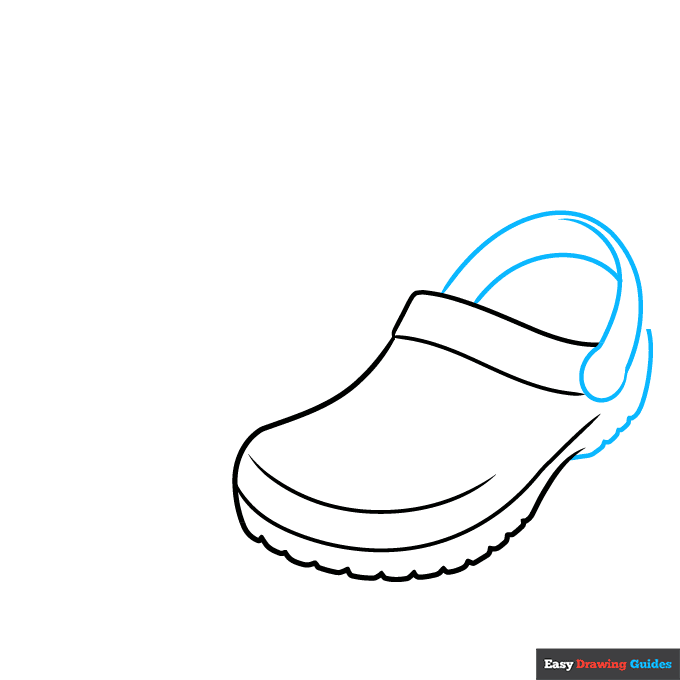 Crocs step-by-step drawing tutorial: step 3