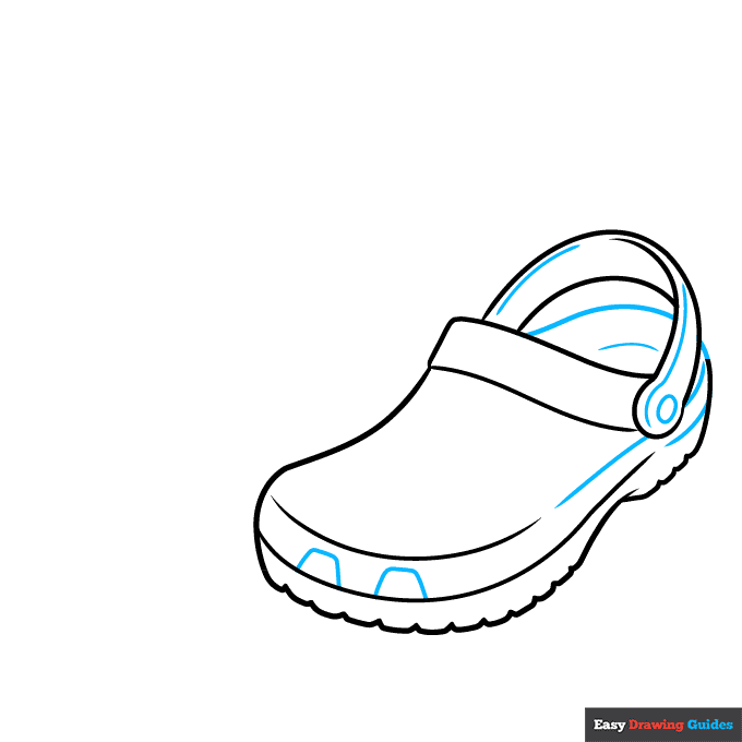Crocs step-by-step drawing tutorial: step 4