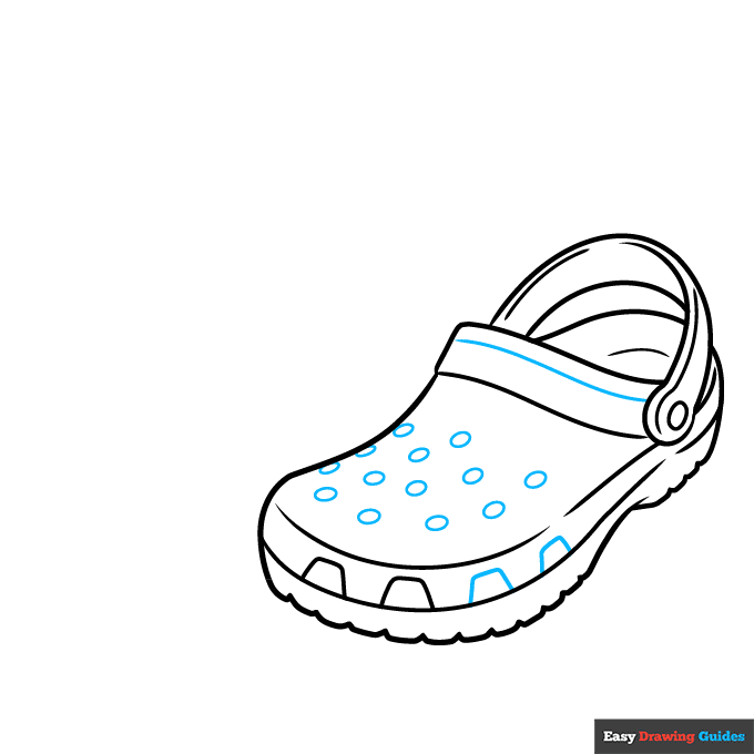 Crocs step-by-step drawing tutorial: step 5