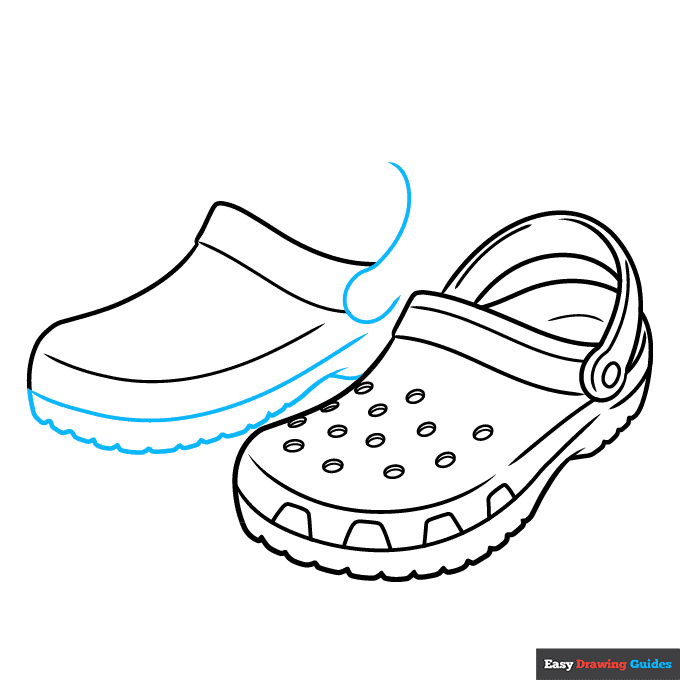Crocs step-by-step drawing tutorial: step 7