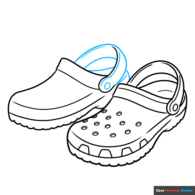 Crocs step-by-step drawing tutorial: step 8