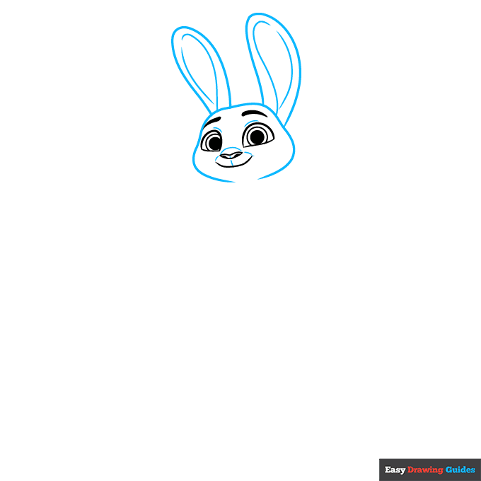 Judy Hopps from Zootopia step-by-step drawing tutorial: step 2