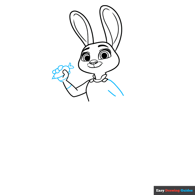 Judy Hopps from Zootopia step-by-step drawing tutorial: step 4