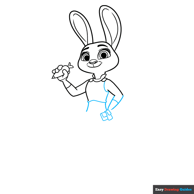 Judy Hopps from Zootopia step-by-step drawing tutorial: step 5