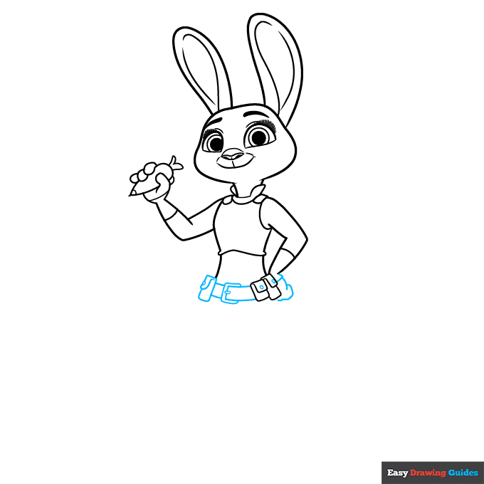Judy Hopps from Zootopia step-by-step drawing tutorial: step 6