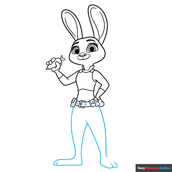 Judy Hopps from Zootopia step-by-step drawing tutorial: step 7