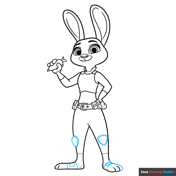 Judy Hopps from Zootopia step-by-step drawing tutorial: step 8