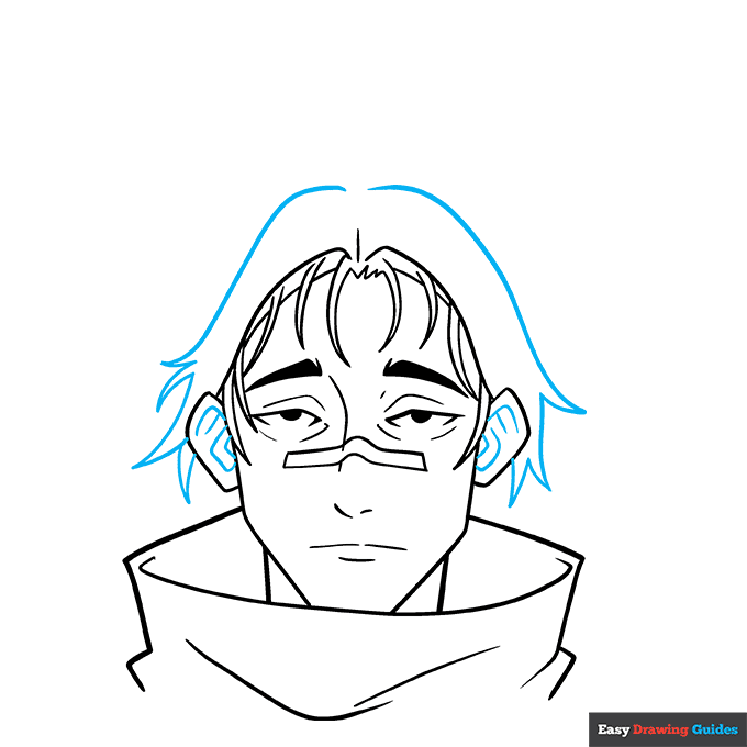 Choso from Jujutsu Kaisen step-by-step drawing tutorial: step 7