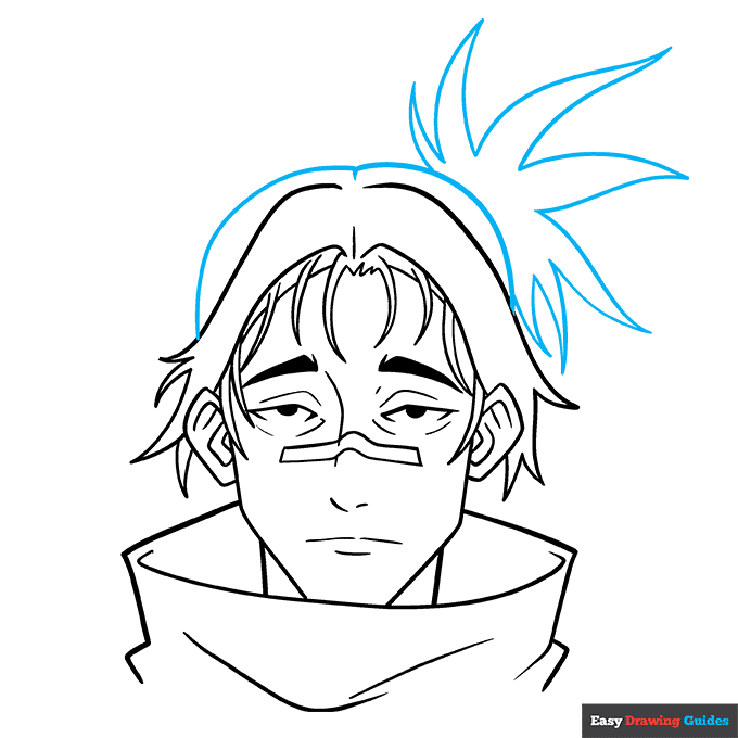Choso from Jujutsu Kaisen step-by-step drawing tutorial: step 8