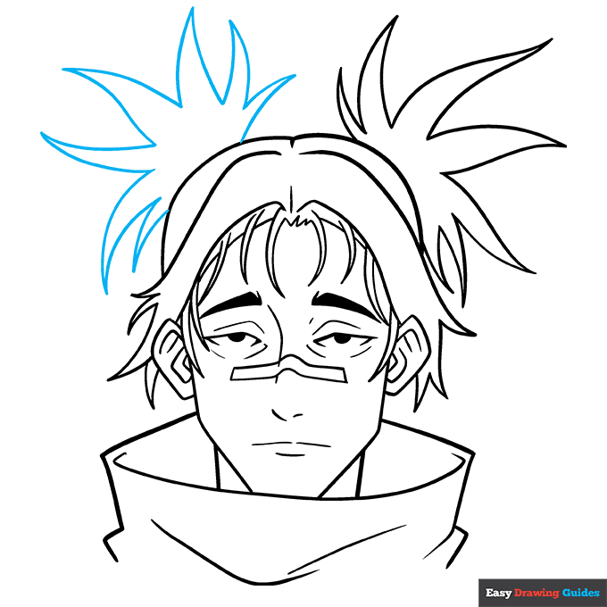 Choso from Jujutsu Kaisen step-by-step drawing tutorial: step 9