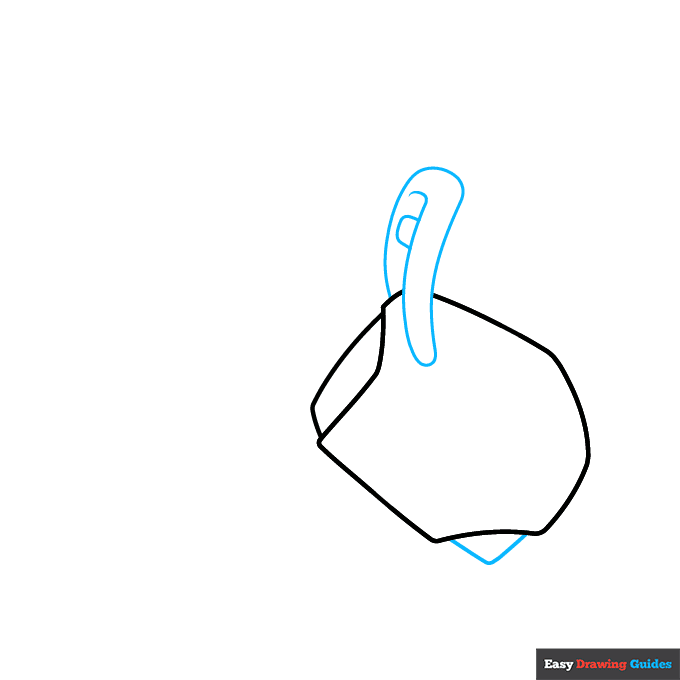 Chainsaw step-by-step drawing tutorial: step 2