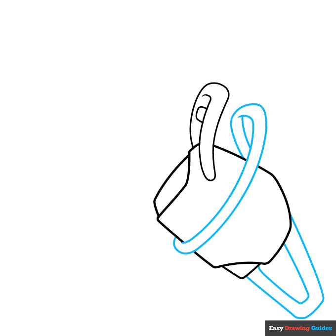 Chainsaw step-by-step drawing tutorial: step 3