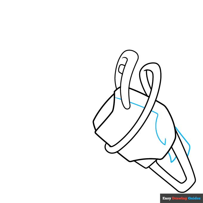 Chainsaw step-by-step drawing tutorial: step 4