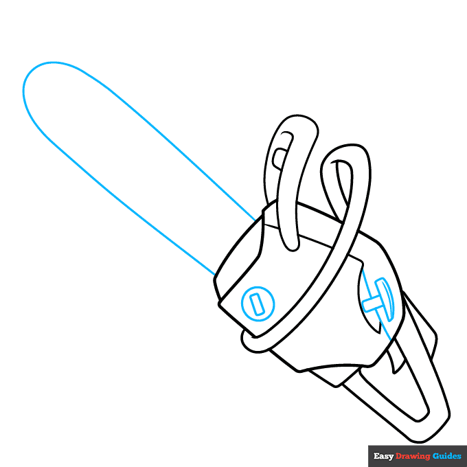 Chainsaw step-by-step drawing tutorial: step 5