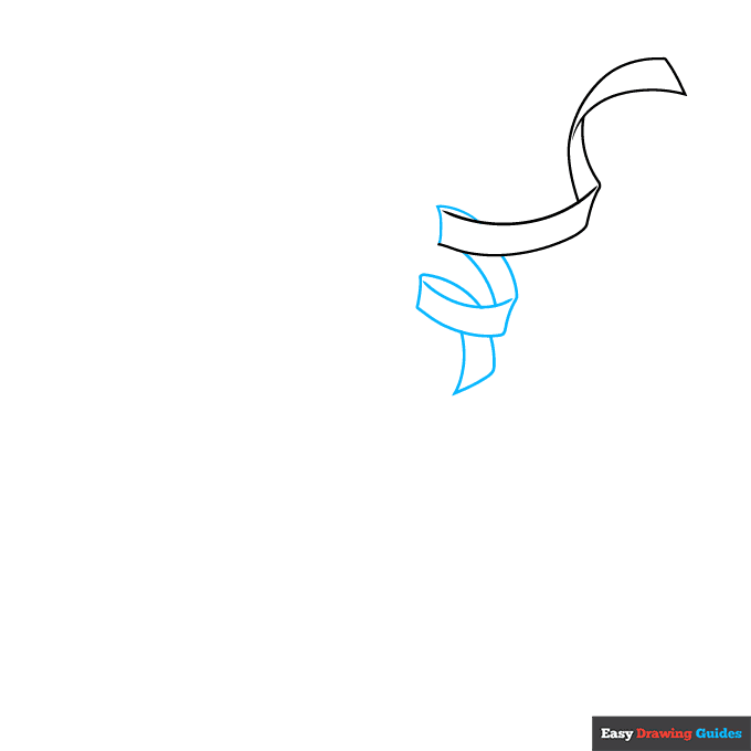 Confetti step-by-step drawing tutorial: step 2