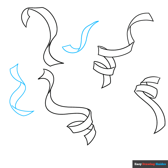 Confetti step-by-step drawing tutorial: step 6