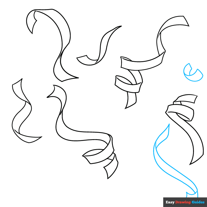 Confetti step-by-step drawing tutorial: step 7
