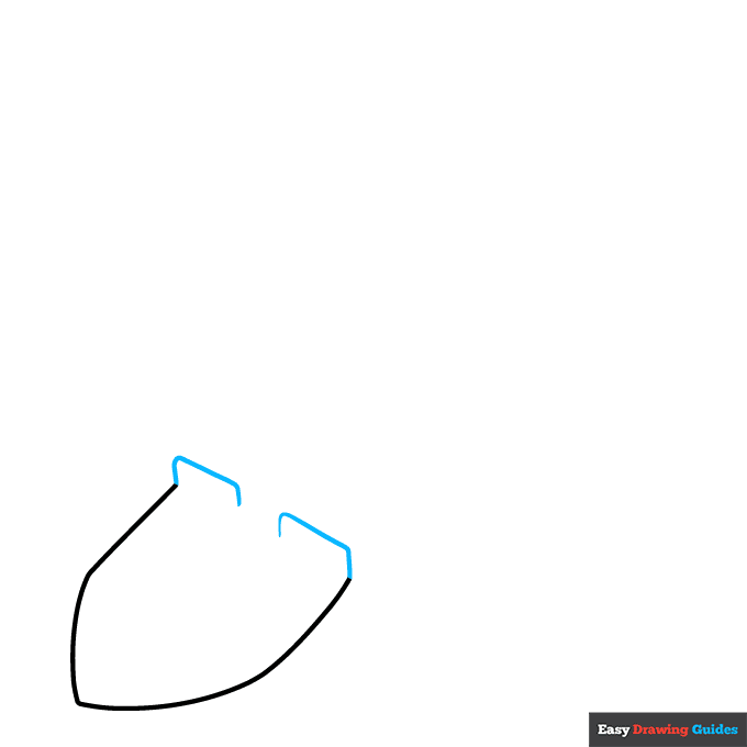 Shovel step-by-step drawing tutorial: step 2