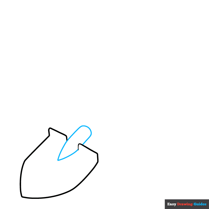 Shovel step-by-step drawing tutorial: step 3