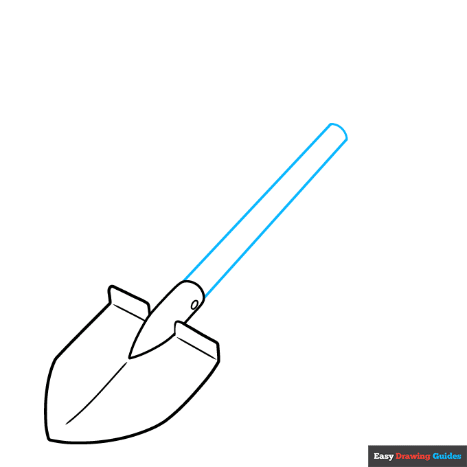 Shovel step-by-step drawing tutorial: step 5