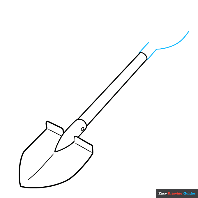 Shovel step-by-step drawing tutorial: step 6
