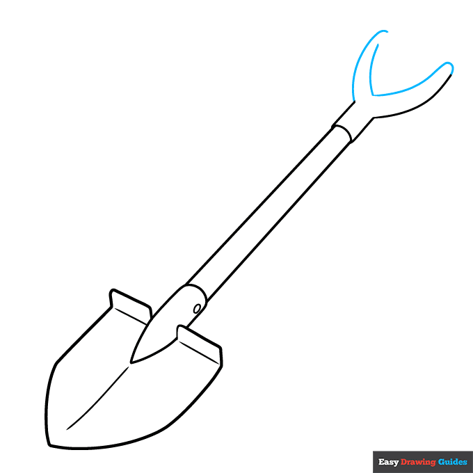 Shovel step-by-step drawing tutorial: step 7