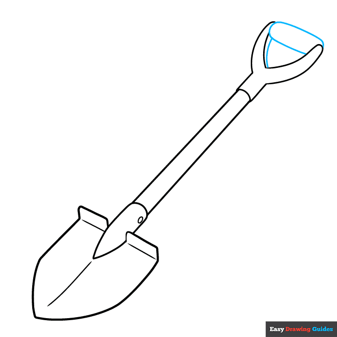 Shovel step-by-step drawing tutorial: step 8