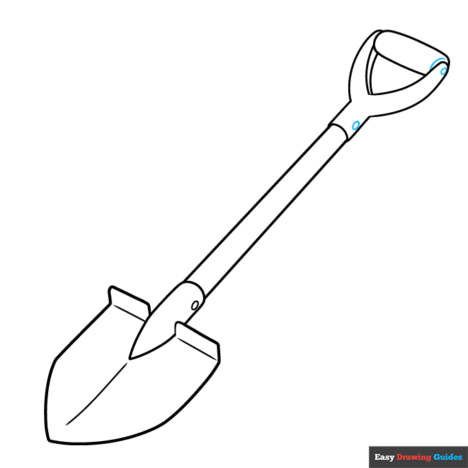 Shovel step-by-step drawing tutorial: step 9