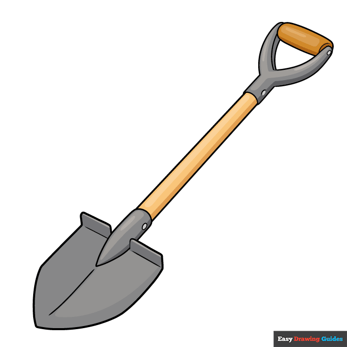 Shovel step-by-step drawing tutorial: step 10