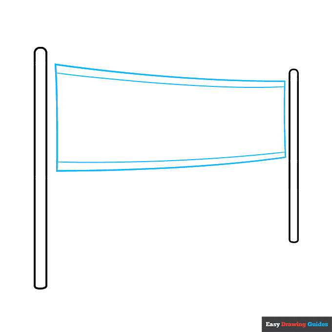 Volleyball Net step-by-step drawing tutorial: step 2