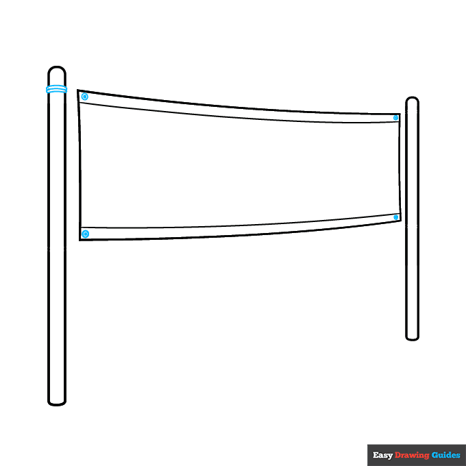 Volleyball Net step-by-step drawing tutorial: step 3