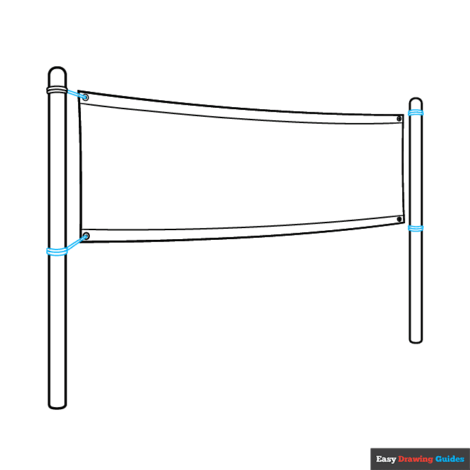 Volleyball Net step-by-step drawing tutorial: step 4