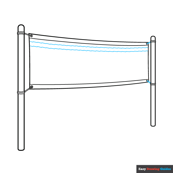 Volleyball Net step-by-step drawing tutorial: step 5