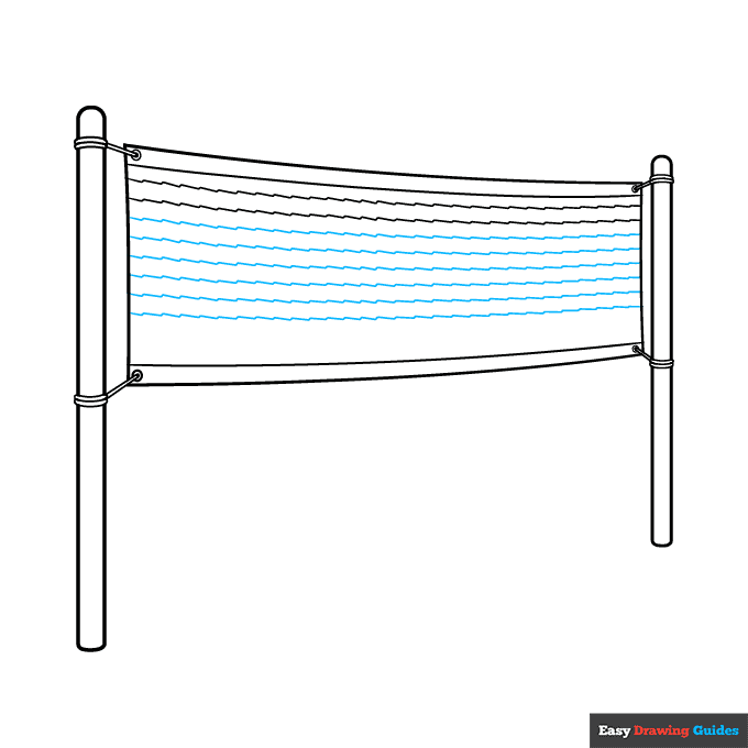 Volleyball Net step-by-step drawing tutorial: step 6