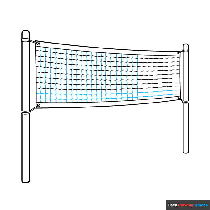 Volleyball Net step-by-step drawing tutorial: step 7