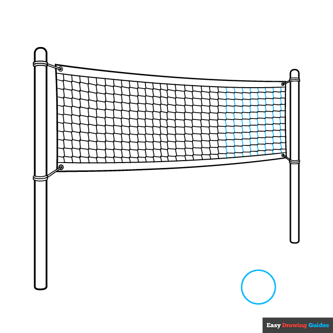 Volleyball Net step-by-step drawing tutorial: step 8