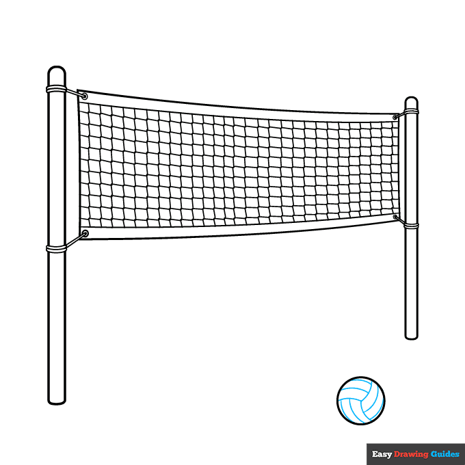 Volleyball Net step-by-step drawing tutorial: step 9