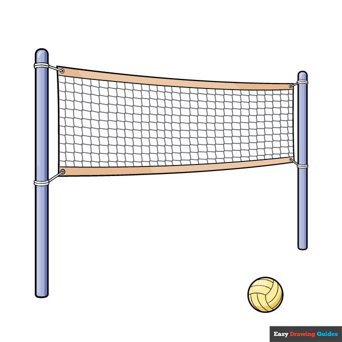 Volleyball Net step-by-step drawing tutorial: step 10
