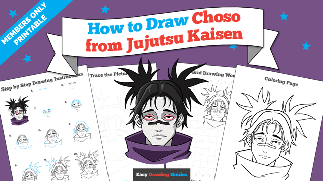 How to Draw Choso from Jujutsu Kaisen Printable Thumbnail