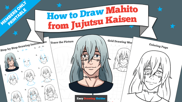 How to Draw Mahito from Jujutsu Kaisen Printable Thumbnail