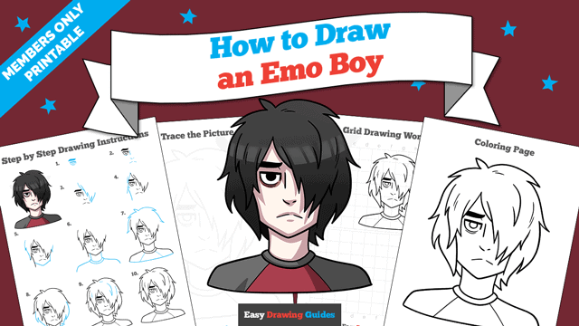 How to Draw an Emo Boy Printable Thumbnail